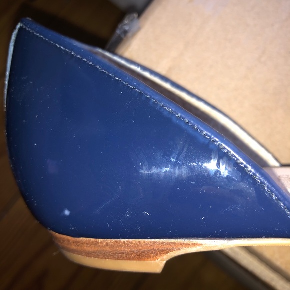 NWT Talbots Patrice Navy Leather Flats, Size 8.5 - Picture 6 of 8